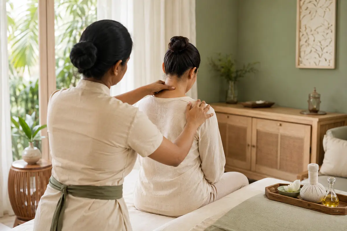 Head neck and shoulder massage room